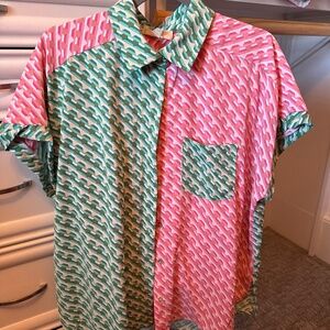 Entro Pants Set S pink and green short sleeve